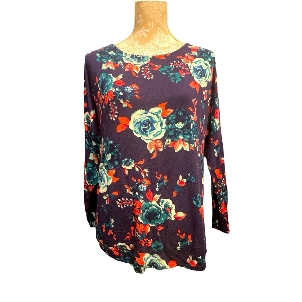 White Birch Women’s Size Medium Floral Blouse Top